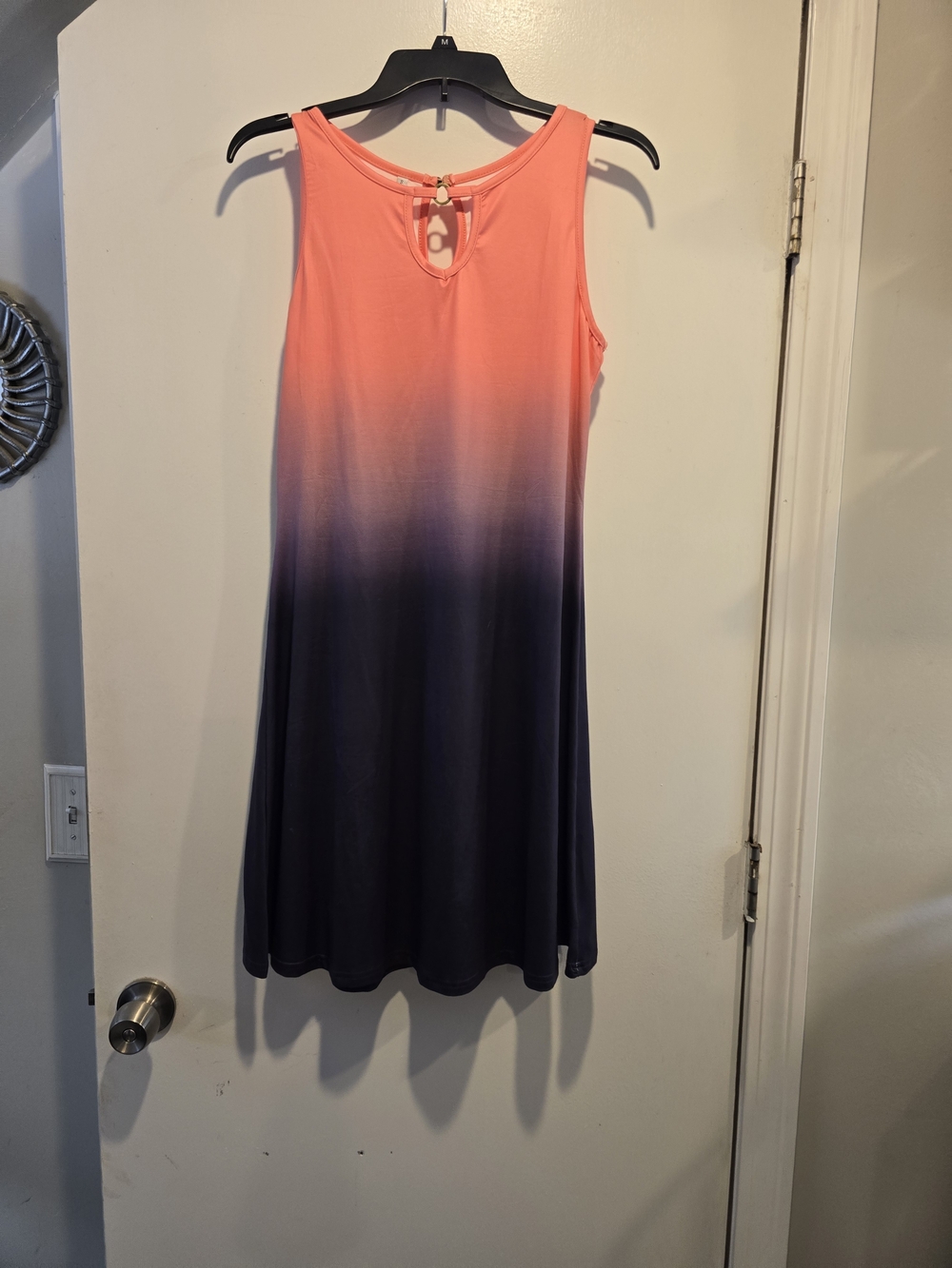 Sleeveless Ombre Casual Dress in Coral to Purple